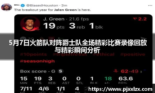 5月7日火箭队对阵爵士队全场精彩比赛录像回放与精彩瞬间分析